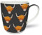 Smiling Faces MAKING SMILES SINCE 2001 Highland Cow Mug, Black with Orange Highland Cow Pattern, Ceramic