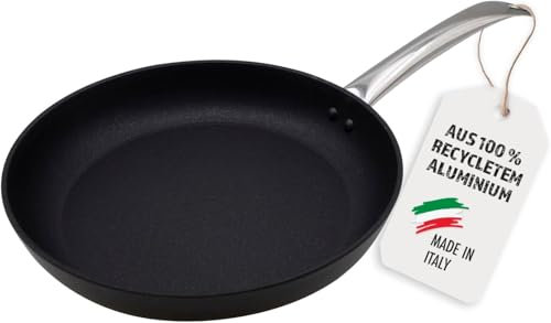 Steuber Antihaft-Bratpfanne 24cm RECYCLED ECO, 100% recyceltes Aluminium, Edelstahlgriff, Induktionsgeeignet