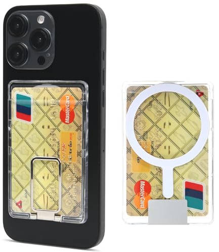 Aibirui Wallet with Stand, Magnetic Slim Wallet for Men, Hold 2 Cards Phone Stand Credit Card Holder Tripod for iPhone 16/15/14/13/12 Series