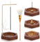 Räucherstäbchenhalter, Handgefertigte Holz Basis Räucherstäbchen Halterung Hexagone Design mit Kegel Spule, 9 Loch, kürbisförmiger Incense Holder Räuchergefäß für Home Office Decor Yoga Meditation