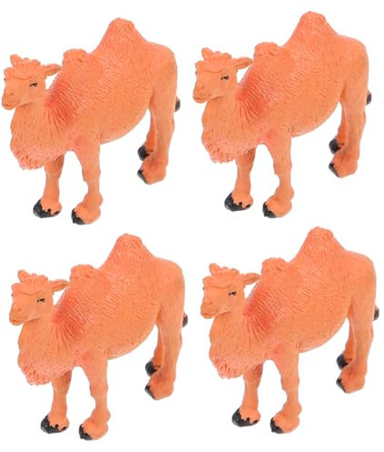 MOLUCKFU 4 Stück Simulationstiermodell Kamel Kamelfigur PVC Tiermodell Ornament Schreibtisch Deko Kinderspielzeug