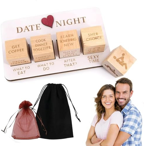 YEWCEP Date Night Würfel, Geschenke für Paare, Date Ideen für Paare, Romantisches Paar-Würfel-Set für Valentinstag, Jahrestag, Hochzeit, Geschenke für Couple Frauen und Männer(Bring 2 Storage Bags)