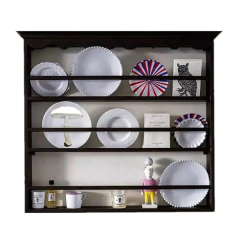 ZENGXJYCQINGJIANG floating shelving unit Solid Wood Store Restaurant Dish Rack, Wall Hanging Storage Rack, Cup Plate Display Shelf bookshelf wall