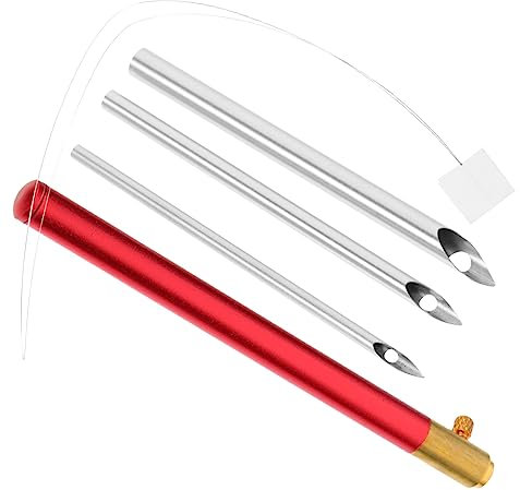 DIYEAH 1 Satz Stickstich Embroidery Set stickset punchneedle Kreuzstichnadel sticknadeln stickmaschine Haken Einfädler Nähen praktische Stanznadel Sticknadeln selber Machen Aluminium rot