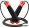Gritin Springseil, Speed Rope Verstellbar mit Rutschfest & Ergonomisch Griffe, 3 Meter Länge Einstellbar Seil mit Skalenmarkierung, für Fitness & Ausdauer & Seilspringen, inkl. Längenversteller