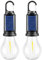Luz solar recargable con gancho para camping, linterna LED impermeable, luces solares portátiles de camping para exteriores, senderismo, uso en tienda de campaña