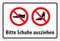 Aufkleber Verbotszeichen „Bitte Schuhe ausziehen“ Kombi Warnung Hinweis Verbot Folie | Größe wählbar Made in Germany, Größe: 15 x 10 cm