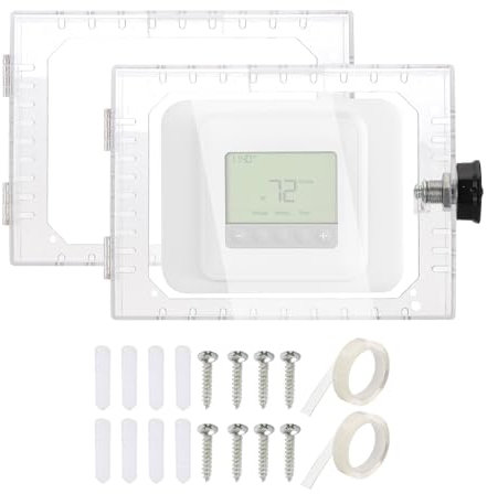 PATIKIL Thermostat Lock Box with Combination Lock, 2 Pack Universal Clear Thermostat Cover Guard Fits Thermostats 5 H x 6 W or Smaller