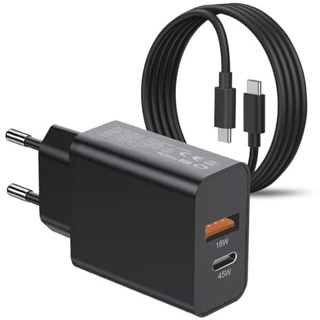 45W Chargeur USB C et Cable pour Samsung Galaxy A56 5G/S25 Ultra/S25 Plus/S25/S24/S24+/S24 FE/S24 Ultra/S23/S23 Ultra/S22 S21 S20/Z Fold 5 6/Z Filp 5 6/A36 A26 A16/A55 A25 A35 A53 Rapide Prise Secteur