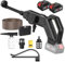 Idropulitrice a Batteria, 50 Bar Idropulitrice Portatile, 2 Batteria da 3,0 Ah, Ugello 6 in 1, Tubo Flessibile da 5 m, Spruzzatore di Schiuma, per Auto, Giardino, Attrezzi, Biciclette, Barche