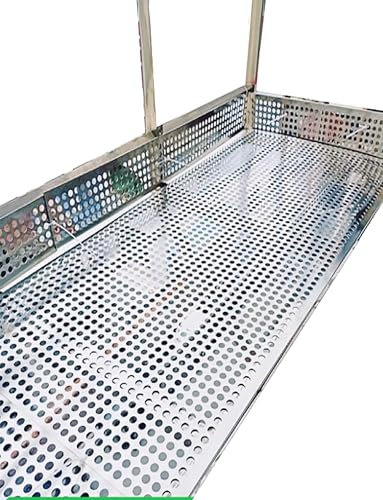 Hoja perforada de acero inoxidable, placa de malla de metal anticaídas duradera con lazos para una instalación segura