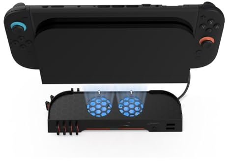 ZiStarlilife Estación de refrigeración de consola para Nintendo Switch 2 Dock Ventilador de refrigeración con ventiladores duales de alta velocidad, velocidad ajustable de 3 niveles, 4 ranuras de