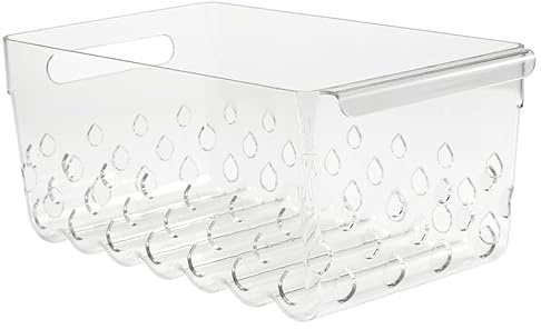 Fakhri KLIPPKAKTUS Fridge Storage Basket – Transparent 30x19x14cm Organiser Box for Kitchen, Pantry & Freezer Food Storage