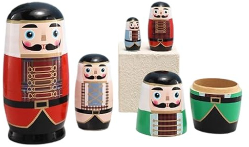 Russian Nesting Dolls Tabletop Ornament Home Decor Wood Sculpture