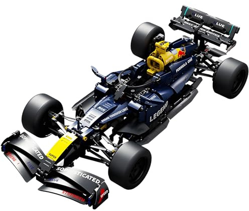 Ebortsin Technik F1 Rennwagen Bausteine Bausatz, 1:10 Formel 1 Bausteine Modell, 1090+ Teile Formel 1 Rennwagen Baustein Set, Heimbüro Dekro Sammler Geschenk für F1 Fans