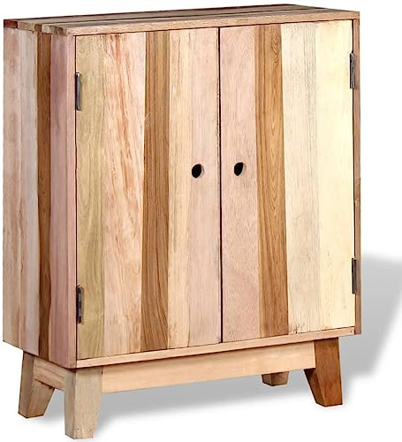 RMIHSJG Sideboard Altholz Massiv Antik-Stil mit 2 Türen und 2 Ablagen für Stauraum als Anrichte oder Kommode aus recyceltem Holz