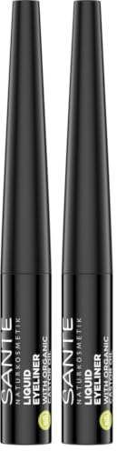 SANTE Naturkosmetik Liquid Eyeliner 03 Marine, mit wertvollem Bio-Rizinusöl, veganer Kajal mit präziser Spitze, langanhaltende Formel für einen ausdrucksstarken Blick, dunkelblau, 3,5ml