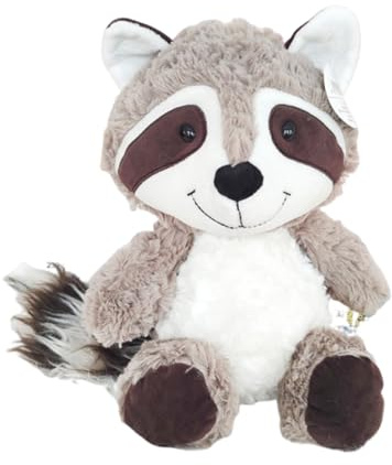 RQcMid Waschbär, Waschbär Kuscheltier, 25 cm Grauer Waschbär Plüschtier, Weiches Stofftier Zum Kuscheln Und Spielen, Kinderzimmer, Wohnzimmer oder als besonderes Geschenk