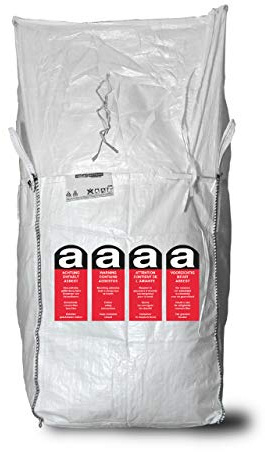 10x Asup Asbest Big Bag light 90 x 90 x 110 cm - 1-seitig bedruckt - 1.000 kg SWL - Einfüllschürze zum Zubinden