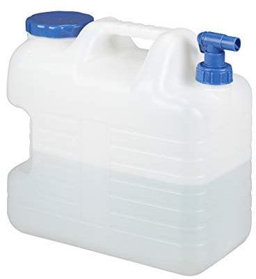Relaxdays Bidón de agua, Purgador y tapa de rosca, Agua potable, Sin BPA, 20 Litros, Blanco