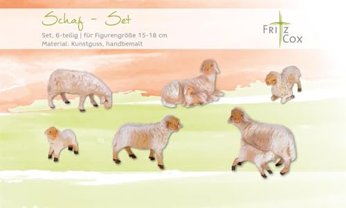 Fritz Cox Schafset 6 teilig für 15-18 cm Figuren