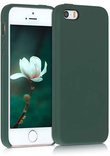 kwmobile Housse Compatible avec Apple iPhone SE (1.Gen 2016) / iPhone 5 / iPhone 5S Coque - Housse de téléphone Protection Souple en TPU Silicone - Vert Mousse