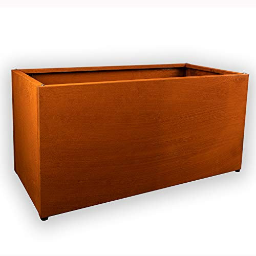 Köhko® Aiuola rialzata di design (con fondo) in acciaio corten, 80 x 40 x 40 cm