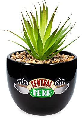 Silver Buffalo - Friends - Pot en céramique avec Logo Central Perk avec Plante Artificielle décorative