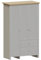 Vida Designs Arlington Wardrobe 3 Door 2 Drawer Bedroom Furniture Clothes Rail Storage (Grey)