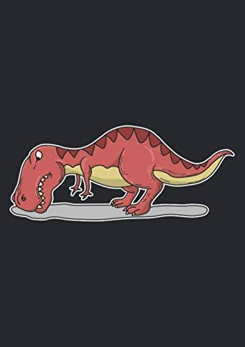 A4 Notizbuch kariert mit Softcover Design: Yoga T-Rex Dinosaurier: 120 karierte DIN A4 Seiten