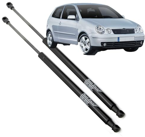 Ramor Strutz 2x Gasfeder Dämpfer Heckklappe Kompatibel mit VW Polo mk4 9N Fließheck 2001-2009. Gasdruckfeder Heckklappendämpfer Ersatz für 6Q6827550 und Andere.