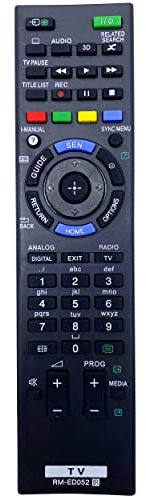 Leankle Mando a Distancia RM-ED052 para Sony Televisores KD-55X9005A/ 65X9005A, KDL-40W905A/ 42W802A/ 42W805A/ 42W807A/ 42W808A/ 42W809A/ 46W905A/ 47W802A/ 47W805A/ 47W807A/ 47W808A/ 47W809A/ 55W802A