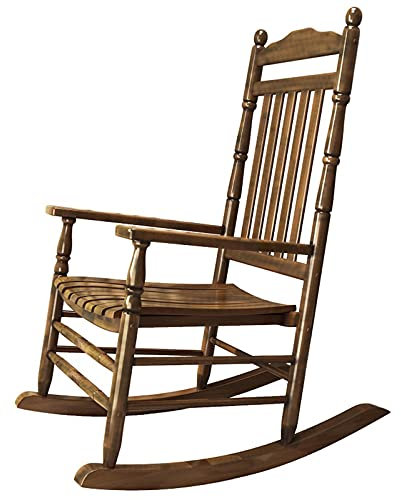 HWF Schaukelstuhl Hölzern Schaukelstühle für Veranda, Erwachsene Rocker mit extra breitem Sitz, für Outdoor/Garten/Patio/Balkon/Hinterhof, Massives Hartholz, Lasten 175kg / 330lbs