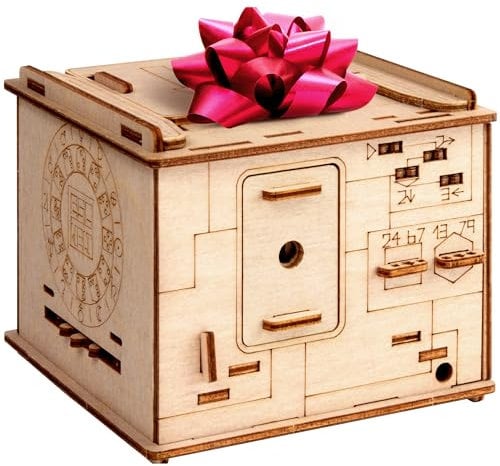 ESC WELT Space Box - Escape Room Spiel - Geschenke für Männer und Frauen - 3D Puzzle Box Spiele aus Holz für Erwachsene - Geschenkbox Knobelspiel - Einzigartige Geschenkbox - Holzpuzzle Erwachsene