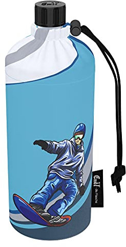 Emil Trinkflasche aus Glas für Mädchen & Jungen isolierte Glasflasche für Schule, Freizeit, Sport: Kinder & Eltern Snowfire 0,6l