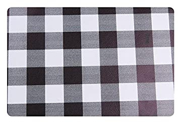 Tischset Schwarz-Weiß Kariert Platzset 2er Set rutschfest Tischsets Abwaschbar PVC Abgrifffeste Hitzebeständig Platzdeckchen Untersetzer Schmutzabweisend Platzsets für Küche Speisetisch 45x30cm
