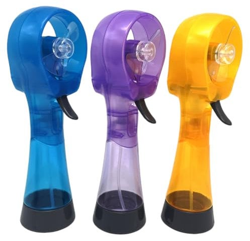 Water Misting Fans Personal Handheld Spray Fan Cooler, Pack of 3