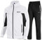 donhobo Herren Jogging Anzug Trainingsanzug Sporthose 2-Teiliges Outfit Sport Set Langarm Jogginganzug Fitness Gym Training Sportanzug (02weiß scharz, L)