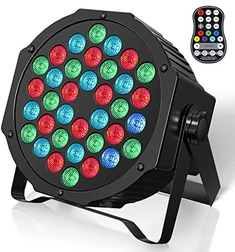 U`King RGB Akku Bühnenlicht, Wiederaufladbare 36 LED Strahler Par Licht mit Fernbedienung und Timing, Akku Strahler Outdoor für Hochzeit DJ Disco Events Indoor Tanzparty Kirche