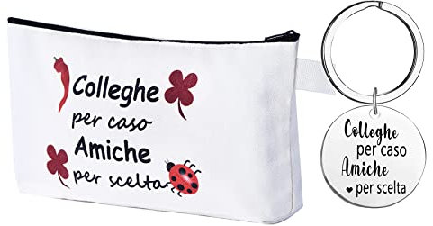 MKISHINE Regali Colleghe,Regalo Borsa+Portachiavi per Colleghe per Caso Amiche per Scelta Portachiavi per Amici Regalo di Ringraziamento per Colleghi e Amici Regalo Colleghi Compleanno Regalo Donna