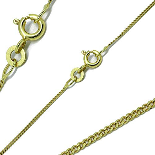 G & J Panzerkette flach 333 8Karat 1,20mm 50cm massiv Gelbgold Unisex Halskette Collier Made in Germany