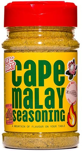 The GOAT Cape Malay Curry Seasoning Blend & Rub 225g Shaker – Authentic South African Malay Flavoured Fusion with Warm Spices for Meat and Vegetables, Handy Dispenser, Exotic Fragrant Taste