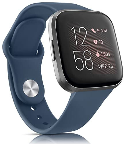 Oumida Kompatibel für Fitbit Versa 2 Armband/Fitbit Versa Armband für Damen Herren, Silikon Armbänder Classic Sport Ersatz Uhrenarmband für Fitbit Versa 2/Fitbit Versa/Versa Lite, Dunkelblau