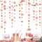 Rose Gold 15th Birthday Decorations Nummer 15 Kreis Dot Twinkle Star Girlande Metallic Hanging Streamer Hintergrund für Mädchen 15 Jahre alt Geburtstag fünfzehn Offizielle Teenager Party Supplies