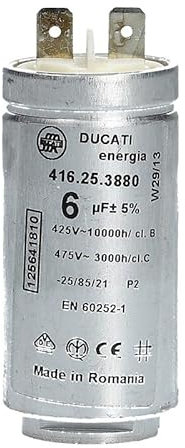 LUTH Premium Profi Parts Condensateur compatible avec AEG 125641810/2 6µf 425/475v pour sèche-linge