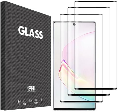 Vsjnk Verre trempé pour Samsung Galaxy Note 10 Plus Film protection ecran, 3 Pièces protector HD Vitre 9H Dureté Glass Sans Bulles Anti-Rayures Compatible avec Samsung Note 10+