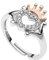 Disney Prinzessinnenring aus Sterlingsilber mit Zirkoniakrone, für Kinder und Mädchen, Schmuck, Metall, Zirkonia