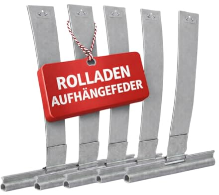 Jalousiene® 4× Rolladen Aufhängefeder – Mini-Profil | Für Motor- & Gurtbetrieb geeignet – Robuste Stahlfeder ohne Schrauben – langlebige Befestigungsfeder für Rollläden