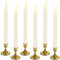 Porta Candele Oro Candelabro in Metallo, Decorazione di Candele da Tavolo, Set di 6 Portacandele Vintage Candeliere in Ottone per Centrotavola Matrimonio Natale Decor per la Casa