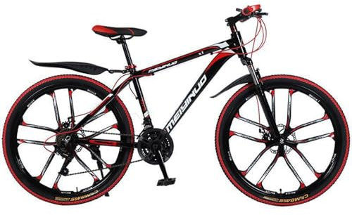 26 Zoll Mountainbike, 27-Gang Vorderradaufhängung MTB mit Mechanische Scheibenbremse, Rahmen aus Aluminiumlegierung MTB Dirt Bike für Städte, Arbeitswegen, Reisen in Bergen,White+Black